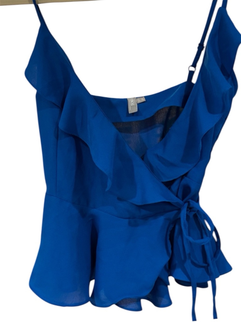 🔹🌀 ASOS Cobalt Blue Ruffle Wrap Cami 🌀🔹 - Picture 2 of 5